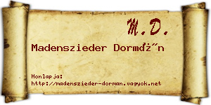 Madenszieder Dormán névjegykártya